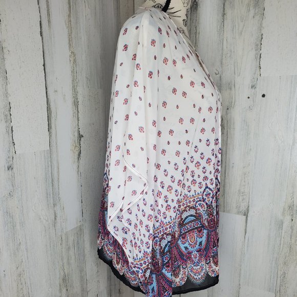 XHILARATION SHEER FLORAL KIMONO - Picture 4 of 7